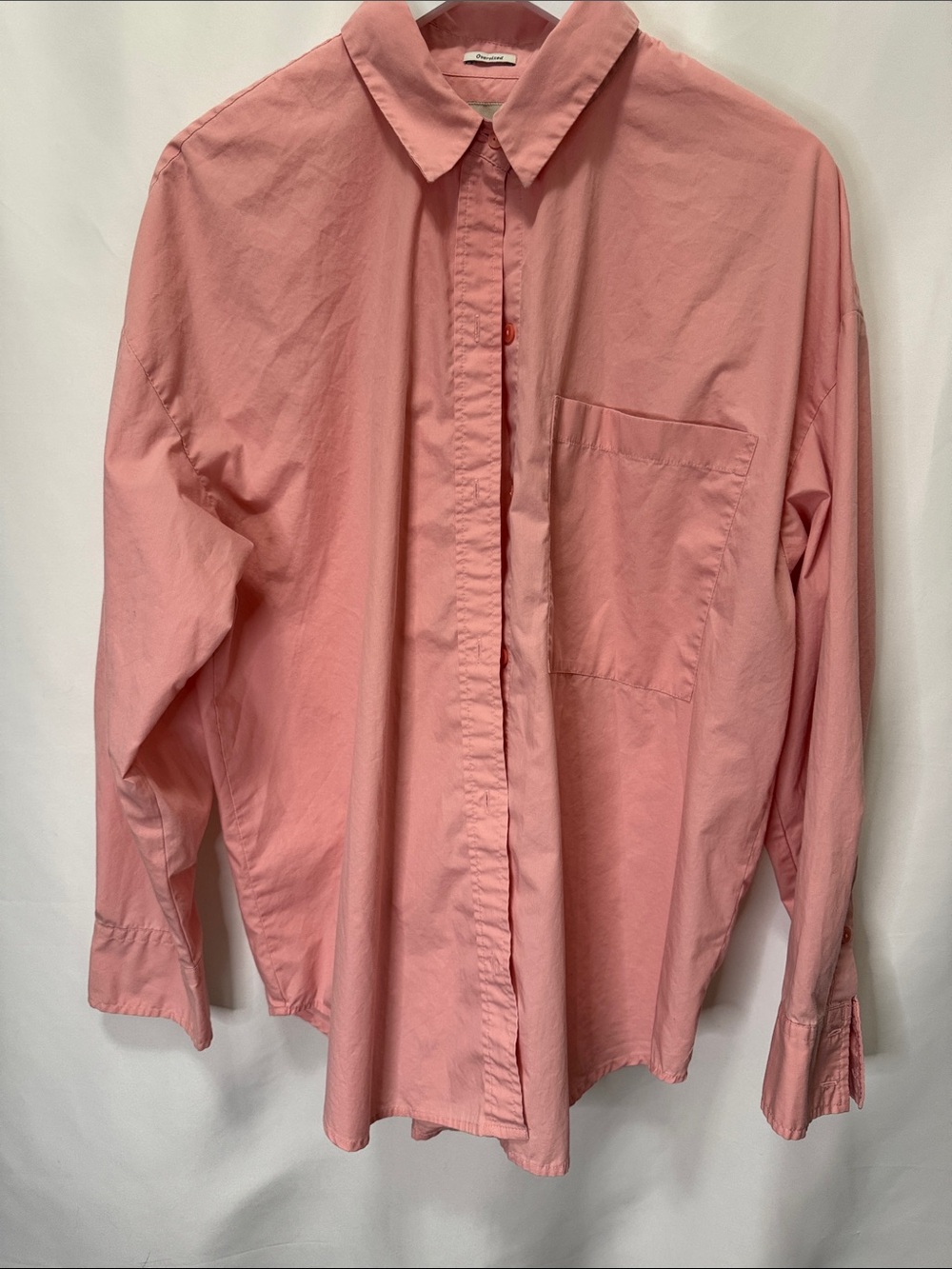 Abercrombie & Fitch woman’s oversized Light Pink Button-Down Shirt woman’s large